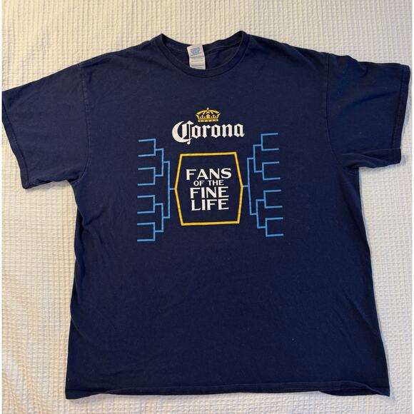 Corona Tops - Corona T-shirt Blue Fans of the Fine Life Women's XL